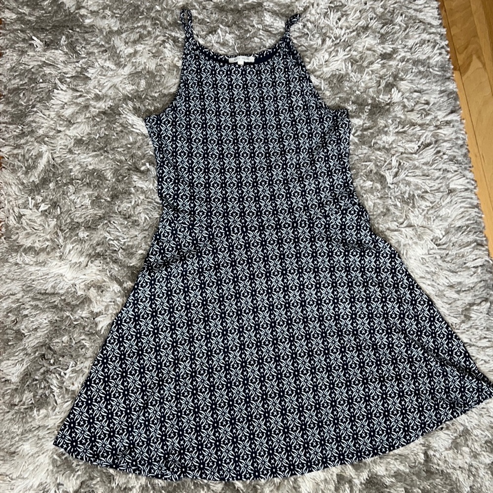 Easy Wear Blue Patterned Dress